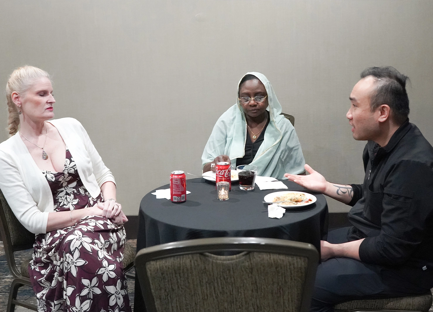 Attendees on stage receiving recognition or award