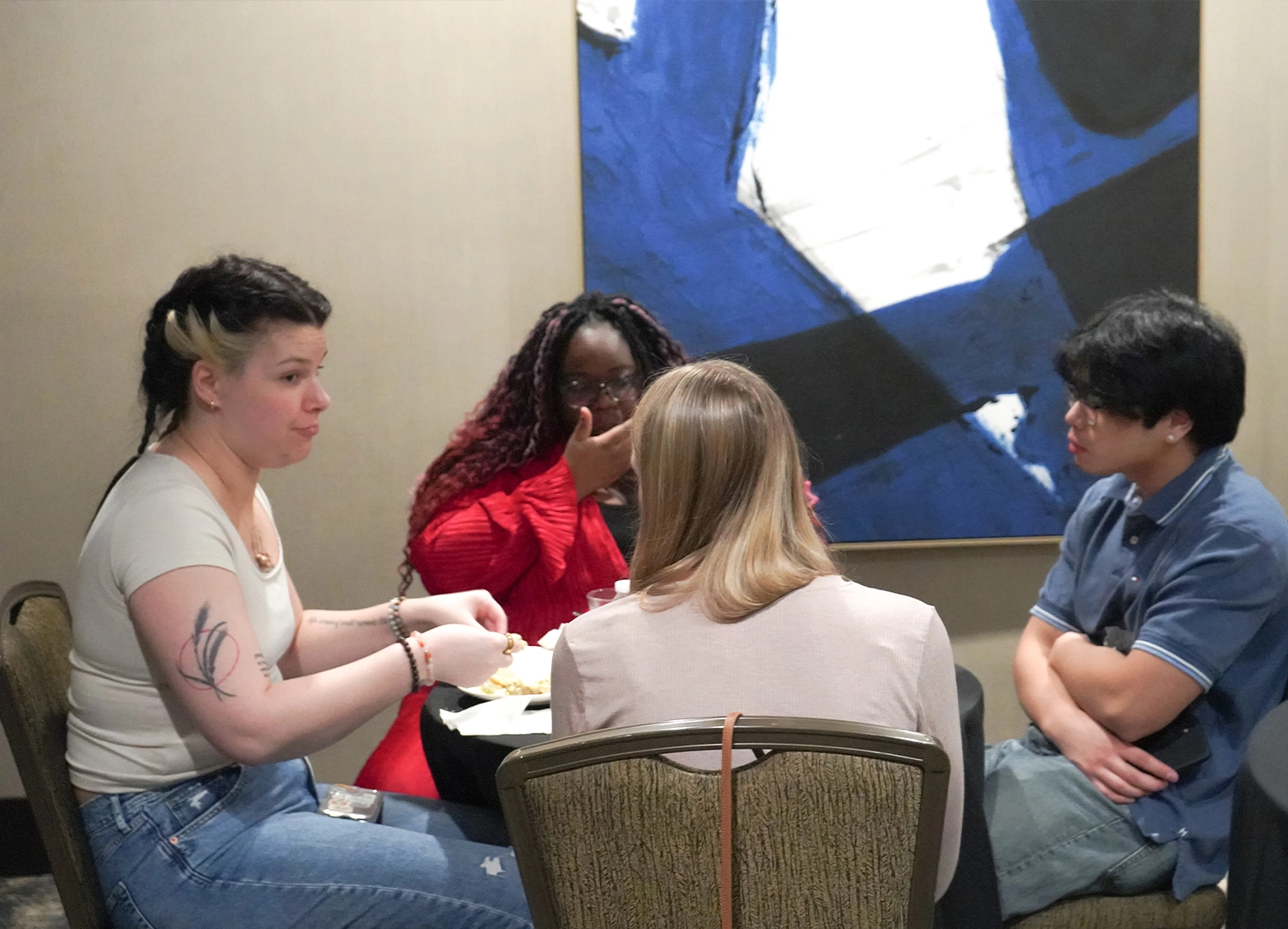 Group discussion during a leadership workshop