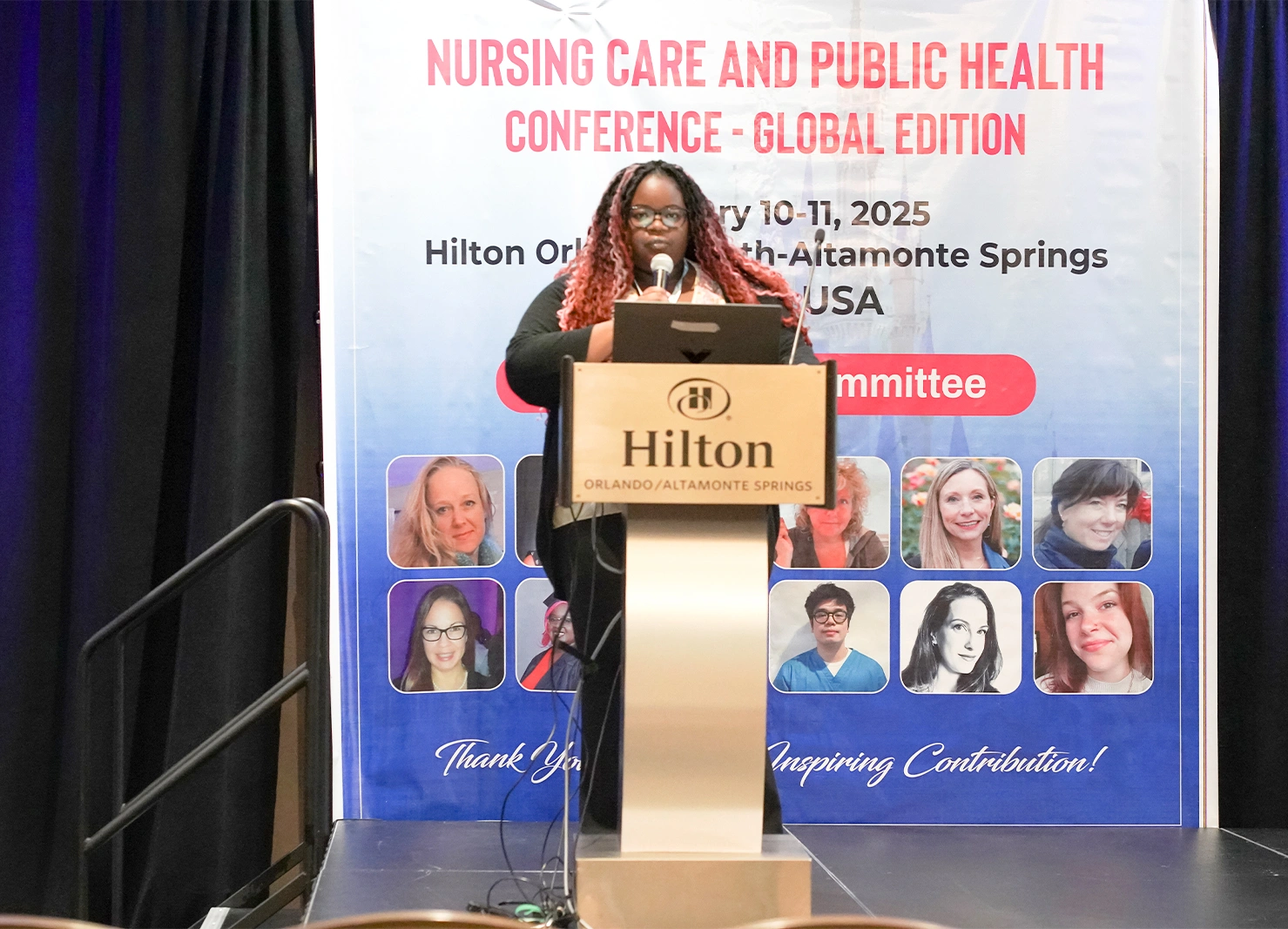 Student receiving an award for research